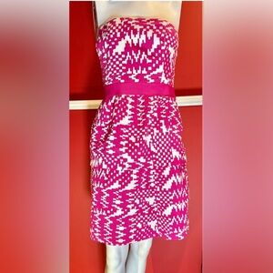 Banana Republic Strapless Pink and White Dress